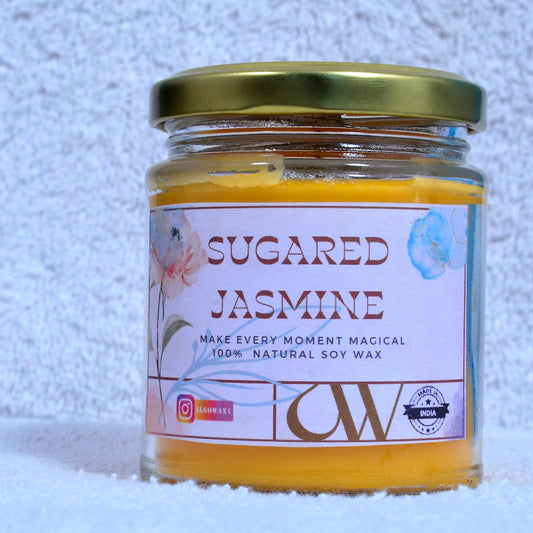 Sugared Jasmine Scented Candle – 400gm (Gold Lid Edition)