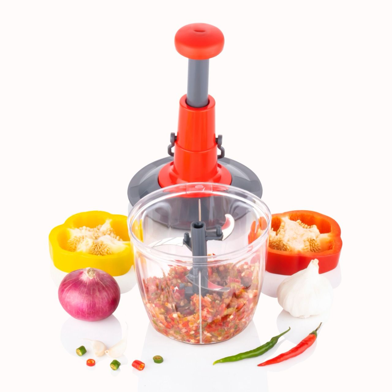 HAND POWERED MANUAL FOOD CHOPPER Effortless Chopping & Mixing