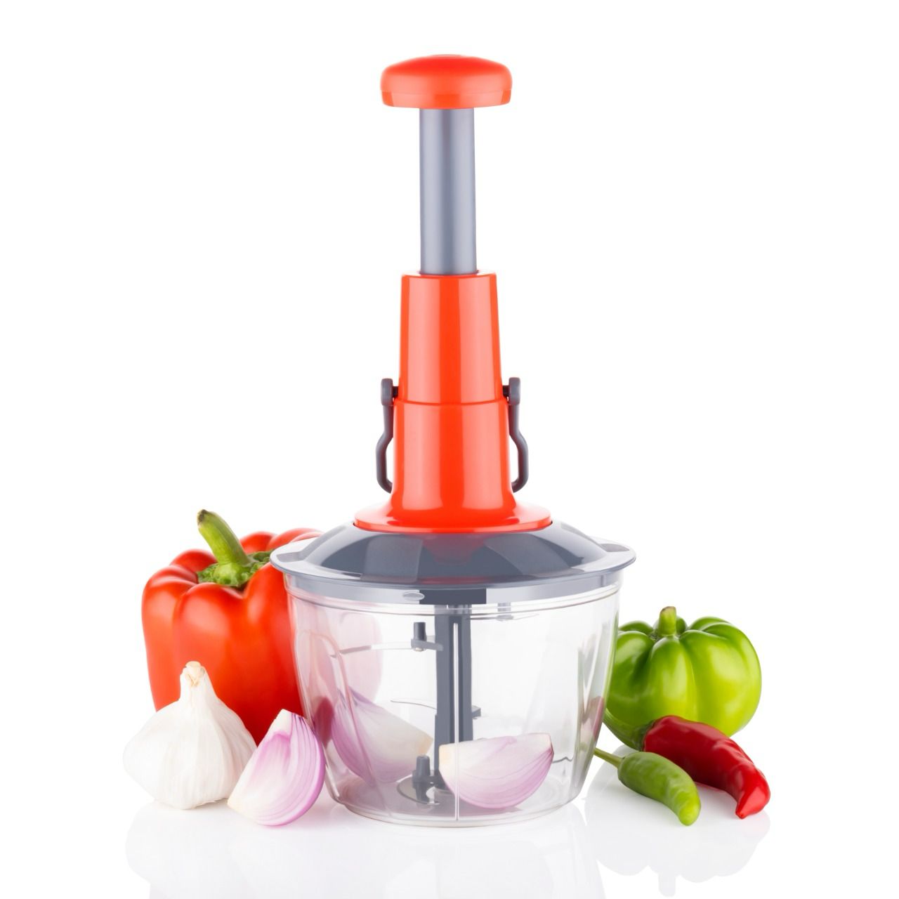 HAND POWERED MANUAL FOOD CHOPPER Effortless Chopping & Mixing