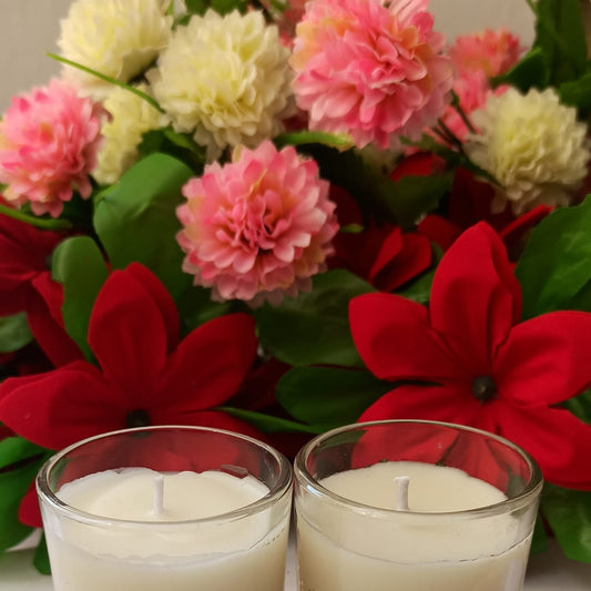 Classy Candles – Set of 2 White Wax Candles in Clear Glass Jars | Elegant & Minimalist Candles for Home, Events & Wellness