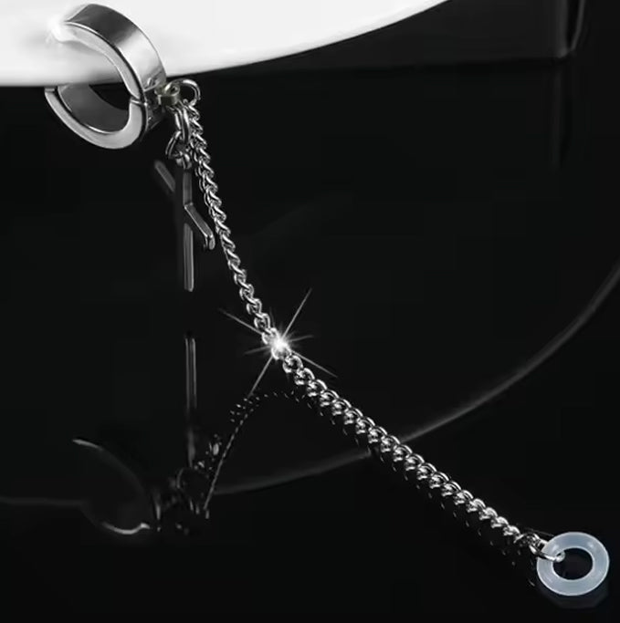 AirPods Anti-Lost Chain Earring with Cross Pendant Charm Earrings
