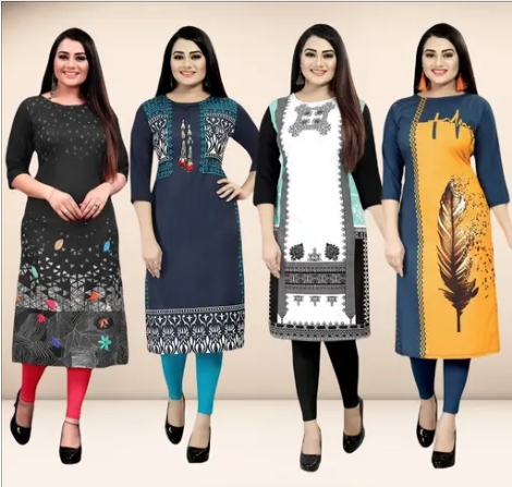 Beautiful Printed Kurtis Combo Pack of 4 - SheZari