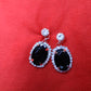 Drop Earrings with Crystal Stud - SheZari