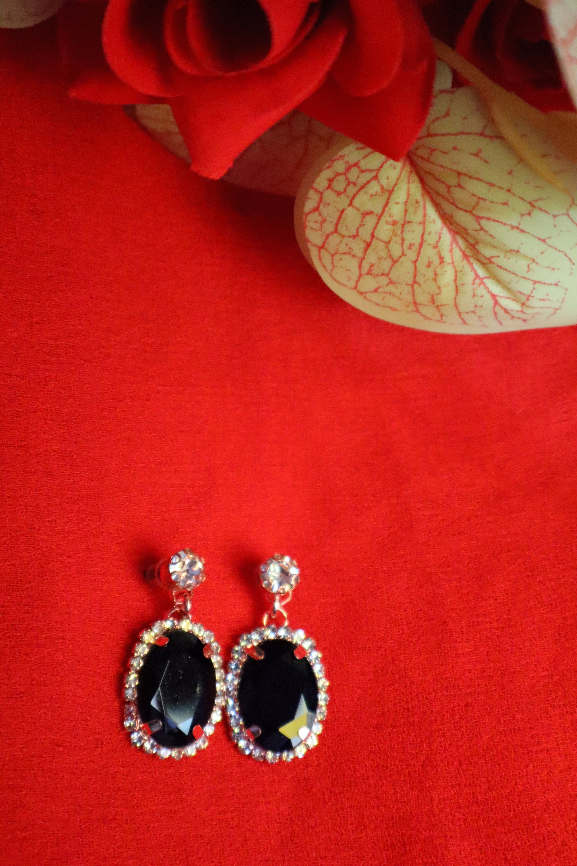 Drop Earrings with Crystal Stud - SheZari