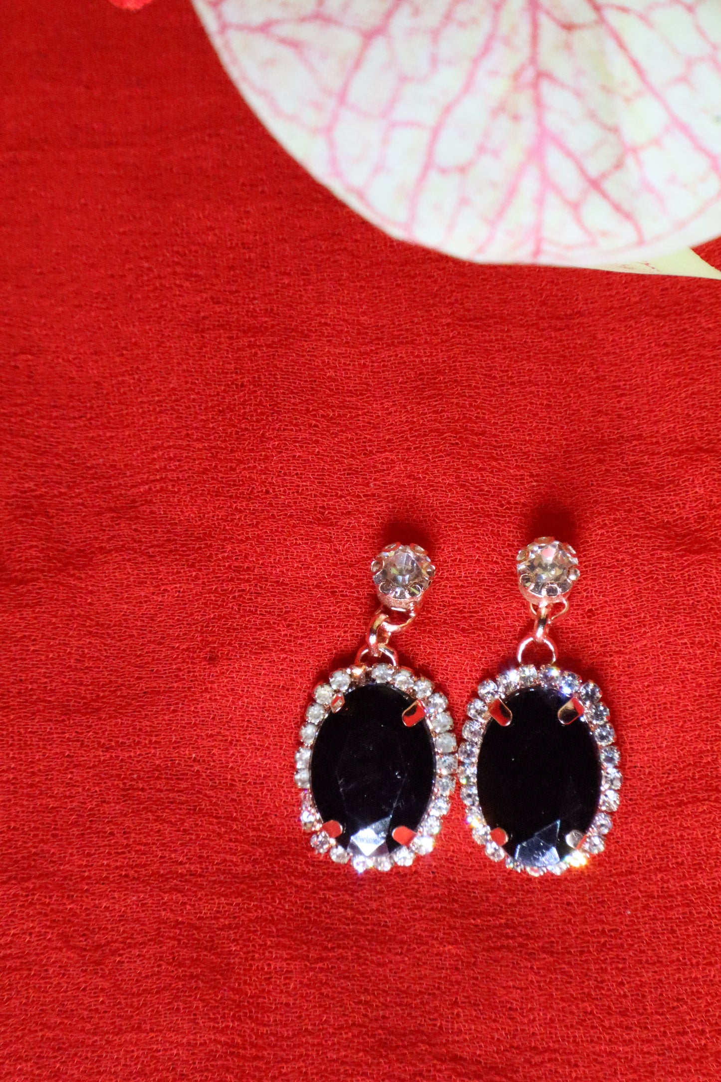 Drop Earrings with Crystal Stud - SheZari